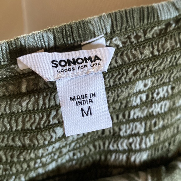 Sonoma Olive Green Tropical MIDI Dress - Picture 6 of 7